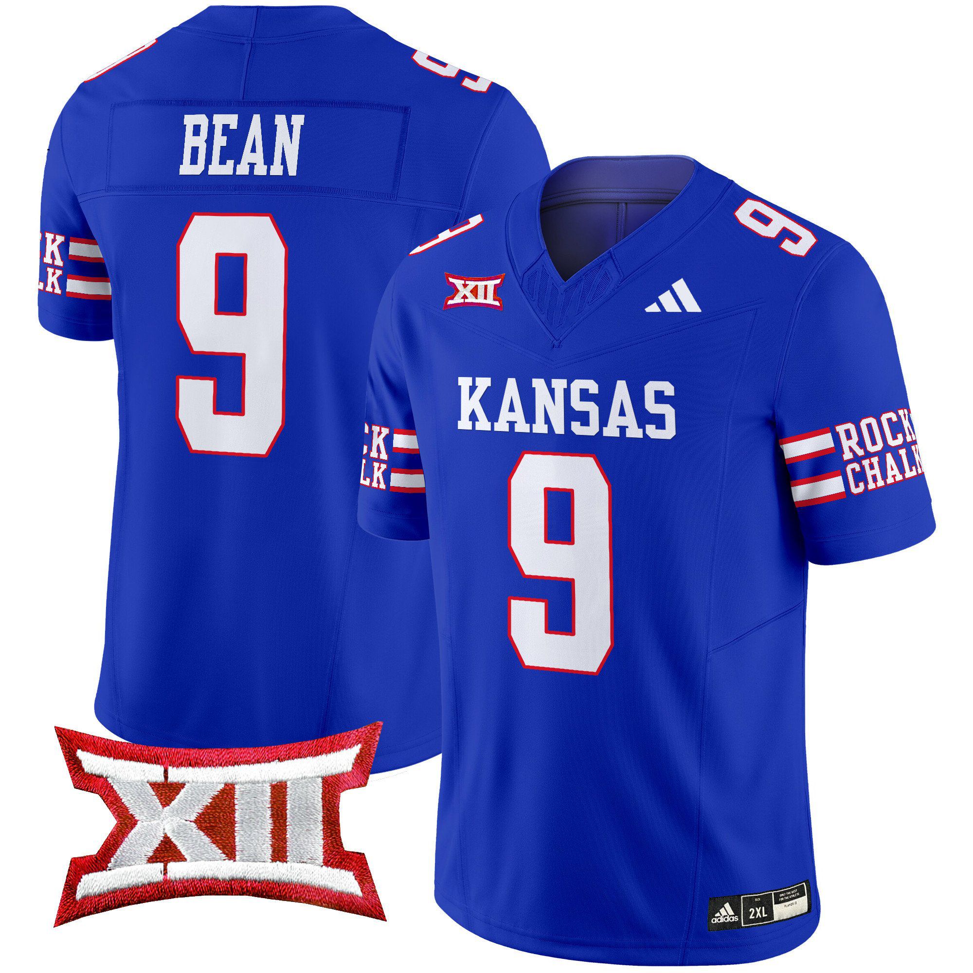 Men Kansas Jayhawks 9 Bean Blue 2024 Vapor Limited NCAA Jersey